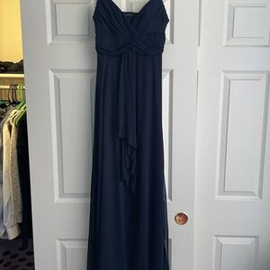 Dark Blue Spaghetti-Strap Maxi Dress